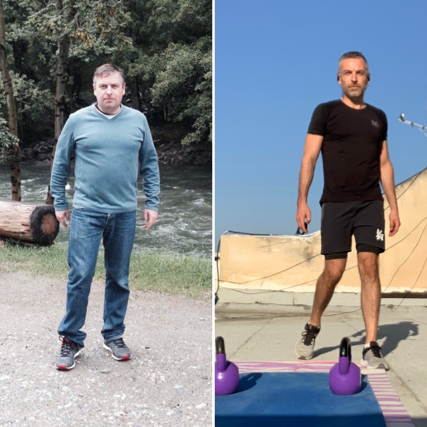 Slav Ben Ari — before and after his 105→75 kg transformation